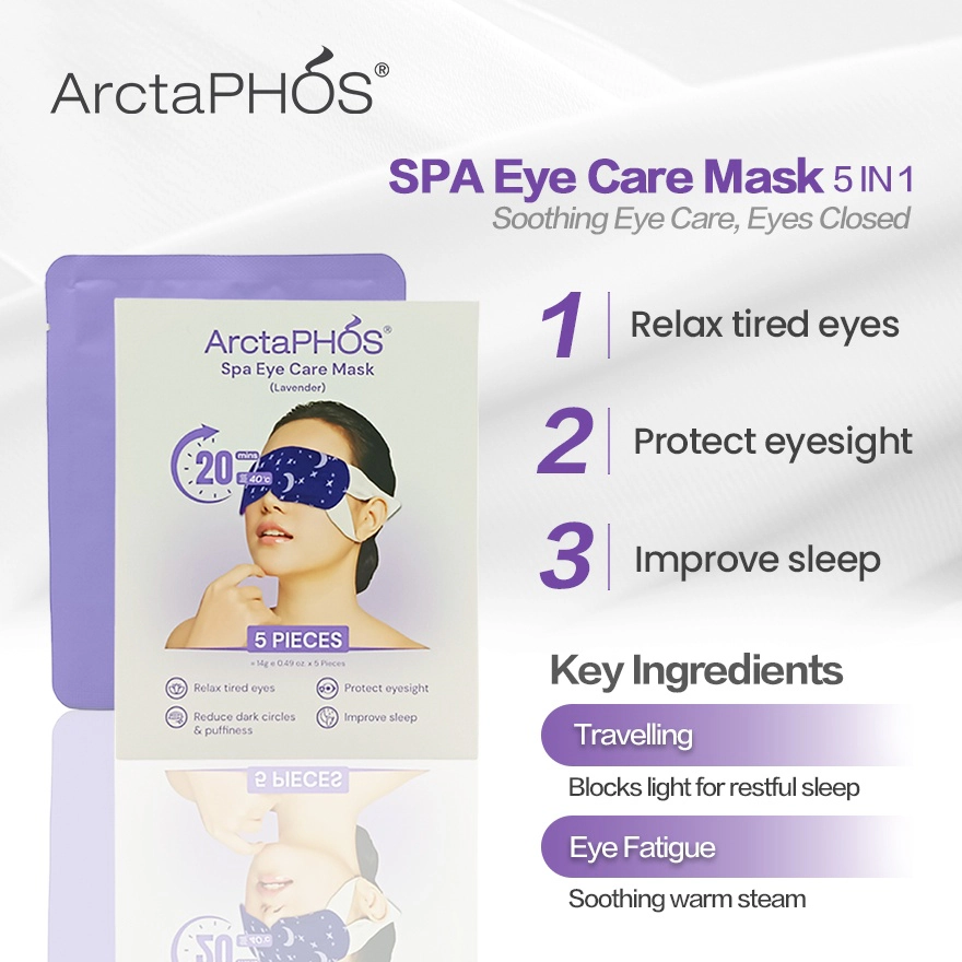 ARCTAPHOS Spa Eye Care Mask (Lavender) 5pcs in 1